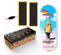 BERLION Finger Skate pour doigts professionnel en bois Pro concave moyenne, mini skateboard Fingerboard petit, ponçage, outil et roues, Finger Toys anti-stress