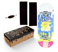 BERLION Patins à doigts professionnels en bois Pro ultra concave, mini skateboard, petite planche à doigts, abrasifs, outils et roues, jouet anti-stress (multicolore)