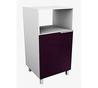 Berlioz Creations CD6MA Meuble Demi-Colonne pour Micro-Onde Aubergine Haute Brillance 60 x 60 x 118 cm