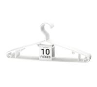 Berlona Cintres 10 Pièces Blanc | Cintres en Plastique avec Crochets Latéraux | Design Classique, Légers et Multifonctionnels | pour Manteaux, Robes, Chemises, Pulls, Cravates et Pantalons