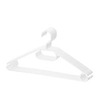 BERLONA Cintres | 10 Pièces | Cintre En Plastique Antidérapant | Crochet Pivotant À 360° | Cintre Gain De Place, Léger Et Fonctionnel | 41 cm x 21 cm | Pour Pantalons, Robes, Chemises | Blanc
