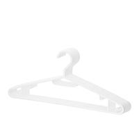 BERLONA Cintres | 10 Pièces | Cintre en Plastique avec Crochets Latéraux | Gain De Place, Léger Et Fonctionnel | 41 cm x 18,5 cm | pour Pantalons Légers, Robes, Chemises, Jupes, T-Shirts | Blanc