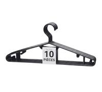Berlona Cintres 10 Pièces Noir | Cintres en Plastique avec Crochets Latéraux | Design Classique, Légers et Multifonctionnels | pour Manteaux, Robes, Chemises, Pulls, Cravates et Pantalons