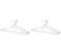 BERLONA Cintres | 20 Pièces | Cintre en Plastique avec Crochets Latéraux | Gain De Place, Léger Et Fonctionnel | 41 cm x 18,5 cm | pour Pantalons Légers, Robes, Chemises, Jupes, T-Shirts | Blanc