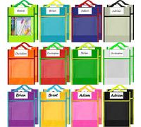 Berlune Lot de 24 pochettes transparentes en vrac pour salle de classe et d'étudiant, pochettes de lecture colorées pour livres de lecture, fournitures scolaires