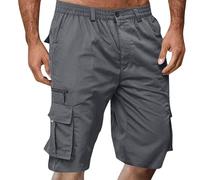 Bermuda Blanc Homme Trail Baggy de Travail Cargo Randonnée Mes Commandes Passées Course uni Gris foncé Gym Poche Zippée Short de Sport Long Shorts Vetement Homme Gris foncé 4XL