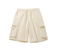 Bermuda Cargo Homme Coton - Short de Travail Ample à séchage Rapide pour Hommes, Short de Cinq en Nylon avec Poches d'extérieur, modèles à Quatre Poches, Pantalon de Travail Polyvalent décontracté