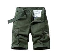 Bermuda Cargo Homme Jogging Pyjama Grande Taille avec Bermuda Compression Tennis Cuissard Short Poche Zippée Course Cargo Sport Poche Tenue De Sport Homme B-Vert Militaire M