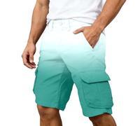 Bermuda Cargo Homme Randonnée, Short Cargo décontracté à imprimé dégradé saisonnier avec Poches, idéal pour l'été et Le Quotidien.
