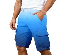 Bermuda Cargo Homme Randonnée, Short Cargo décontracté à imprimé dégradé saisonnier avec Poches, idéal pour l'été et Le Quotidien.