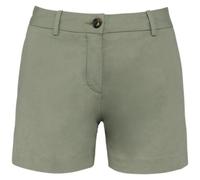 Bermuda Chino Écoresponsable - Femme - Pat739 - Vert Amande Almond