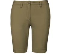 Bermuda Chino Femme Kariban - 98% coton sergé - Marron kaki clair - Coupe moderne 36