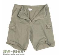 Mil-Tec Short Bermuda Style Armée Allemande Homme Moleskine Olive Pré-Lavé