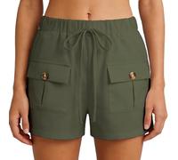 Bermuda Femme Cargo,Shorts Et Bermudas Femme Please Short Cargo d'été Ample Taille mi Haute Jambes Droites Poches (Green 3XL)