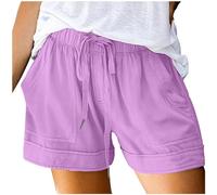 Bermuda Femme Cargo,Shorts Et Bermudas Femme Please Short de Grande Taille pour décontracté Plage Cordon de Serrage avec Poches Ample Mignon vêtements Tendance Vacances été 2024 (XXL)
