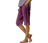 Bermuda Femme Ete Fluide Shorts De Plage Grande Taille Chic Décontracté Pantacourts Élastique avec Poches Large Pantalons Court De Sport Pas Cher Ample Bermuda Jogging