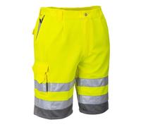 Bermuda haute visibilité HiVis Poly-coton Portwest Jaune / Gris S