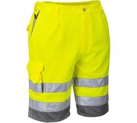 Bermuda Hivis Poly-coton Couleur : Jaune/gris Taille Xs Portwest