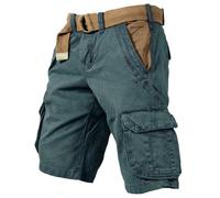 Bermuda Homme Cargo Été Cargo Court Lâche Militaire Taille Élastique Shorts Bermudas Slim Fit Camouflage Casual Sport Jogging Randonnée Couleur Pure Zippée De Travail Vetement