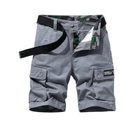 Bermuda Homme Ceinture Elastique Short Cargo Été Randonnée Couleur Unie Bermuda en Jean Velo Baroudeurs Fitness Travail avec Poche Shorts de Sport Homme XL