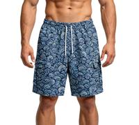 Bermuda Homme De Bain Short Séchage Rapide avec Doublure en Maille Taille