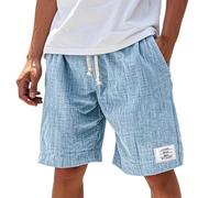 Bermuda Homme Jean, Leger Running VTT Mode Baggy Musculation Sport Fitness Cycliste Plage Été Golf Jogging Trail Tennis Poche Rugby Basketball Basket Cuissard Homme,M