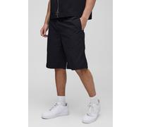 Bermuda plissé en nylon à taille élastiquée homme - noir - L, noir