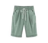 Bermuda pour enfant et fille - En coton - Longueur genoux - Avec cordon de serrage - Grandes tailles - Décontracté - Stretch - Taille haute - Pantalon de cyclisme - Pour le sport, la plage, le yoga