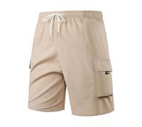Bermuda pour homme Short cargo d'été pour homme avec 4 poches pour les loisirs, VTT, randonnée, sport, fitness, golf