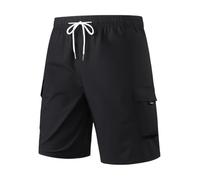 Bermuda pour homme Short cargo d'été pour homme avec 4 poches pour les loisirs, VTT, randonnée, sport, fitness, golf