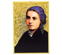Bernadette Soubirous Plaque murale mosaïque avec feuille d'or, décoration murale catholique + carte de Lourdes