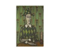 Bernard Buffet Poster abstrait « Arlequin » - Impression sur toile - Décoration murale - 20 x 30 cm