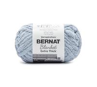 Bernat 1 lot de fil chenille épais pour couverture - 100% polyester - #7 Jumbo - 60 m - 598,74 g - Bleu brouillard
