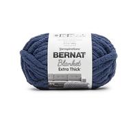 Bernat 1 lot de fil chenille épais pour couverture - 100% polyester - #7 Jumbo - 60 m - 598,74 g - Pour tricot, crochet, travaux manuels et amigurumi - Bleu marine