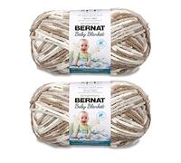 Bernat Baby Blanket Lot de 2 pelotes de fil de 300 g pour tricot et crochet, polyester, n° 6, super épais, 200 m, (Little Sandc)