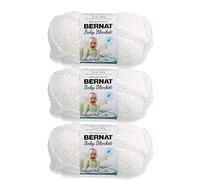 Bernat Baby Blanket Lot de 3 pelotes de fil à tricoter de 100 g, polyester, n° 6, super épais, 70 m, pour tricot/crochet (blanc)