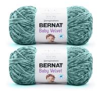 Bernat Baby Velvet BB Misty Jungle Green - Lot de 2 paquets de 300 g - 100% polyester - #4 peigné (moyen) - 450 m - Tricot/crochet