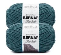 Bernat Blanket BB Lot de 2 paquets de fil bleu sarcelle foncé - 100% polyester - #6 super volumineux - 200 m - tricot/crochet