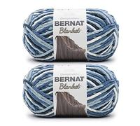 Bernat Blanket Bleu délavé Lot de 2 pelotes de fil à tricoter pour couverture, 300 g, polyester, n°6, super épais, 200 m, pour tricot/crochet