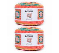 Bernat Blanket Granny Square Throwback Yarn - Lot de 2 paquets de 240 g - 100% polyester - #6 super volumineux - 140 m - Tricot/Crochet