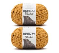 Bernat Blanket Lot de 2 pelotes de fil à tricoter pour couverture, 300 g, polyester, n°220, super épais, 200 m, pour tricot/crochet, moutarde (Burnt Mustard)