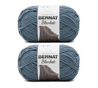 Bernat Blanket Lot de 2 pelotes de fil pour couverture, 300 g, polyester, 6, très épais, 200 m, pour tricot/crochet, vert orageux