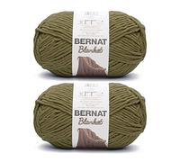 Bernat Blanket Olive Yarn - Lot de 2 paquets de 300 g - Polyester - 6 super volumineux - 200 m - Tricotage/crochet