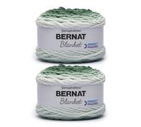 Bernat Blanket Perfect Phasing Lot de 2 pelotes de fil 100% polyester, 201 m, dégradé blanc et vert (Forest)