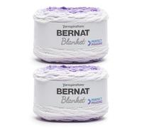 Bernat Blanket Perfect Phasing Lot de 2 pelotes de fil, 299,37 g, #6 Super Bulky, 200 m, pour tricot, crochet, travaux manuels et amigurumi, dégradé blanc et violet foncé (Dark Orchid Cake)