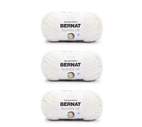 Bernat Bundle Up Marshmallow Lot de 3 paquets de 141 g - Polyester - 4 Medium (peigné) - 250 m - Tricot, crochet et travaux manuels