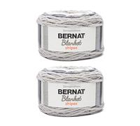 Bernat Couverture Stripes Grey Matters Lot de 2 paquets de 300 g - Polyester - 6 super volumineux - 200 m - Tricot/crochet