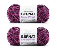 Bernat Crushed Velvet Br Magneta Lot de 2 paquets de 300 g - Polyester - 5 Bulky - 300 m - Tricot/Crochet