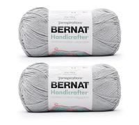 Bernat Handicrafter Lot de 2 paquets de 400 g de coton gris - 4 moyens (peigné) - 700 m - Tricot, crochet et travaux manuels