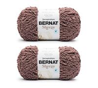Bernat Lot de 2 paquets de 250 g de fil en nylon pour tricot et crochet Marron mouton